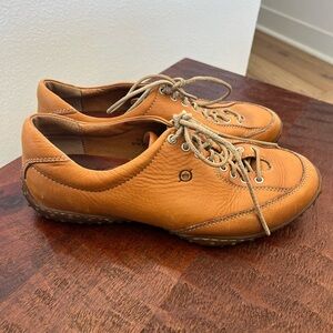 Born Shoes Men’s Handcrafted Oxford Shoes Lace Up Brown Leather Preppy Sz 9.5